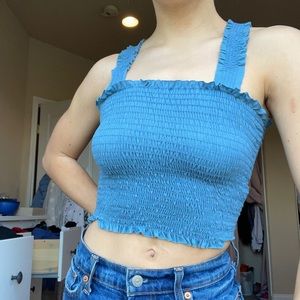 Blue tight crop top